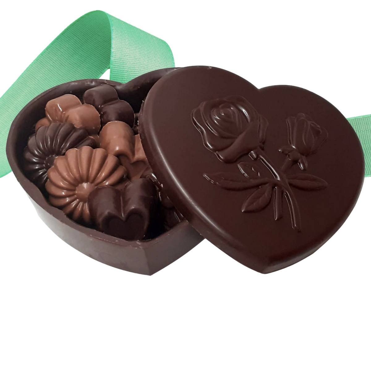 Coeur en chocolat à garnir de pralinés