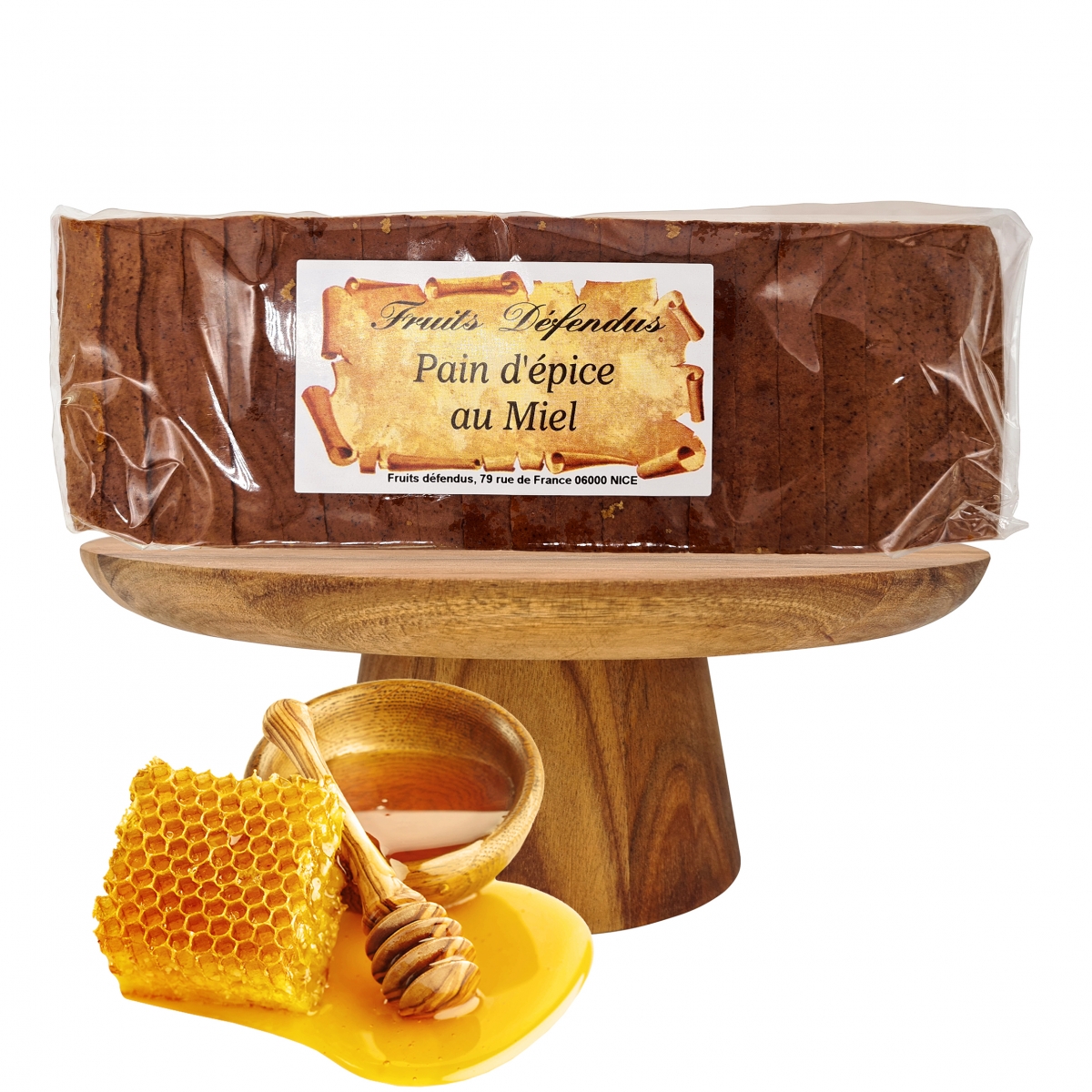 Pain d'épices nature avec 50% de miel