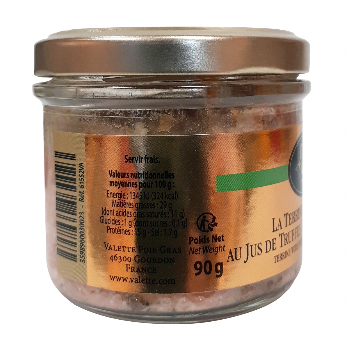 La terrine campagnarde au jus de truffes noires du Périgord