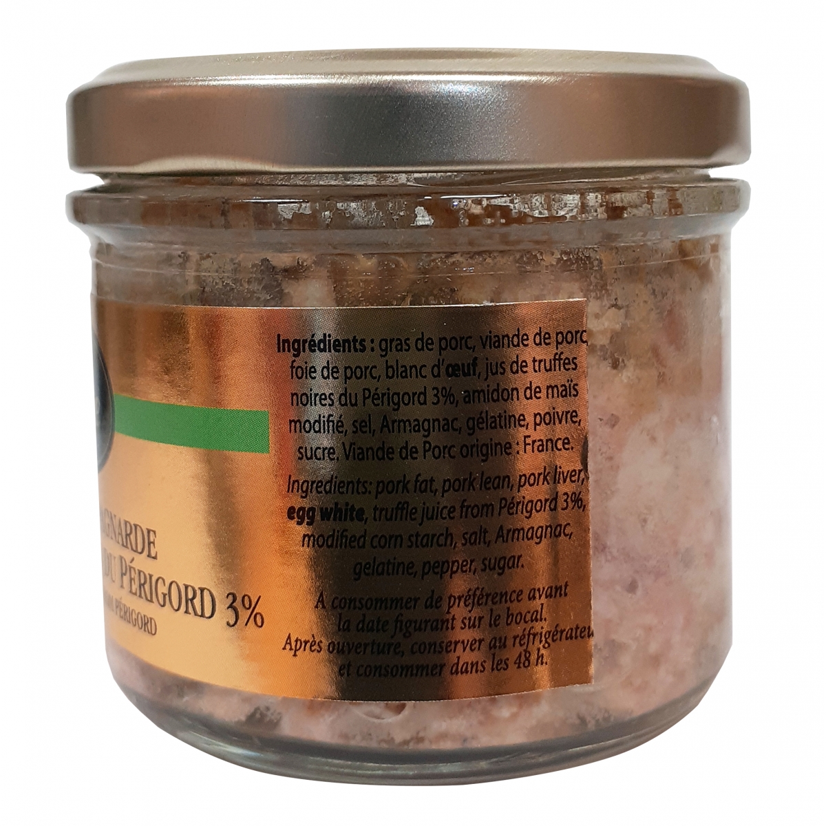 La terrine campagnarde au jus de truffes noires du Périgord