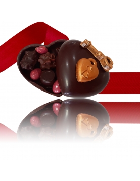 Cœur Chocolat noir Saint Valentin garni 165g Mon Amour