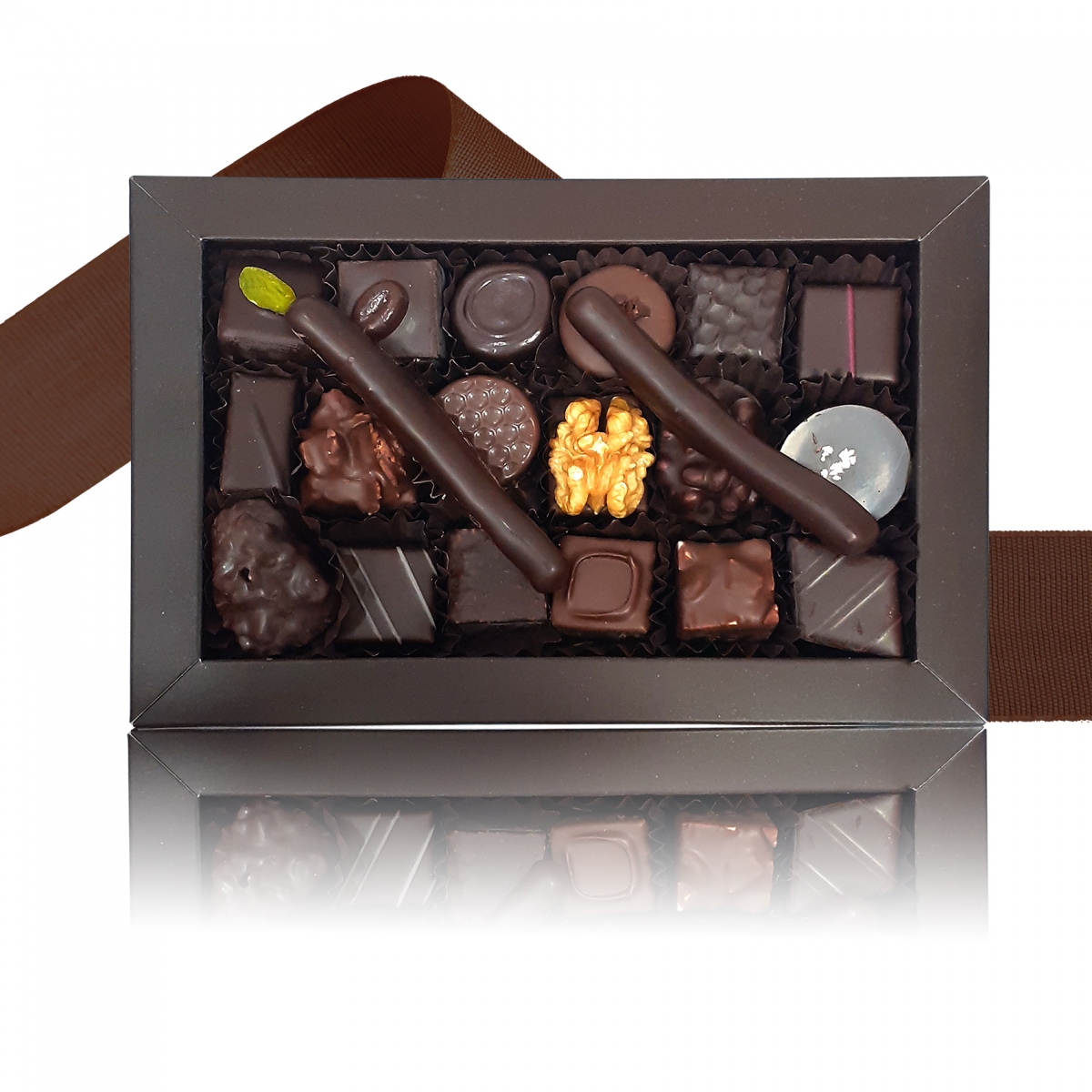 Coffret chocolat 1 niveau: Les Fruités  Maison Dufoux - Artisan  Chocolatier en Bourgogne et à Lyon